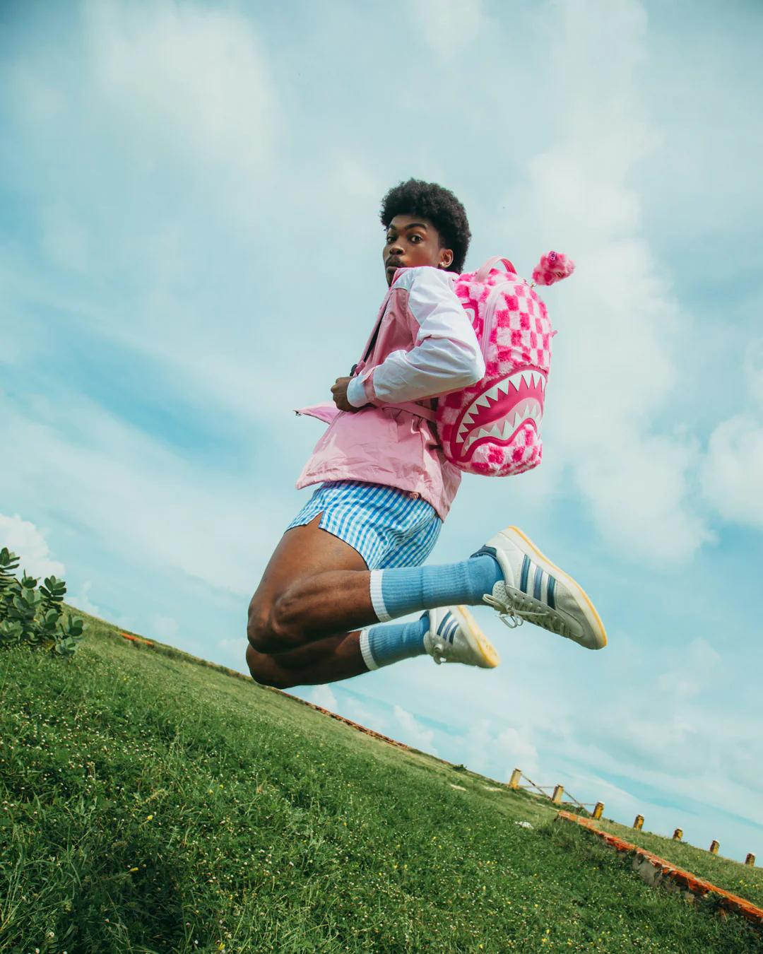 Sprayground Exclusive | FURZILLA SHARK (PINK CHECK) BACKPACK