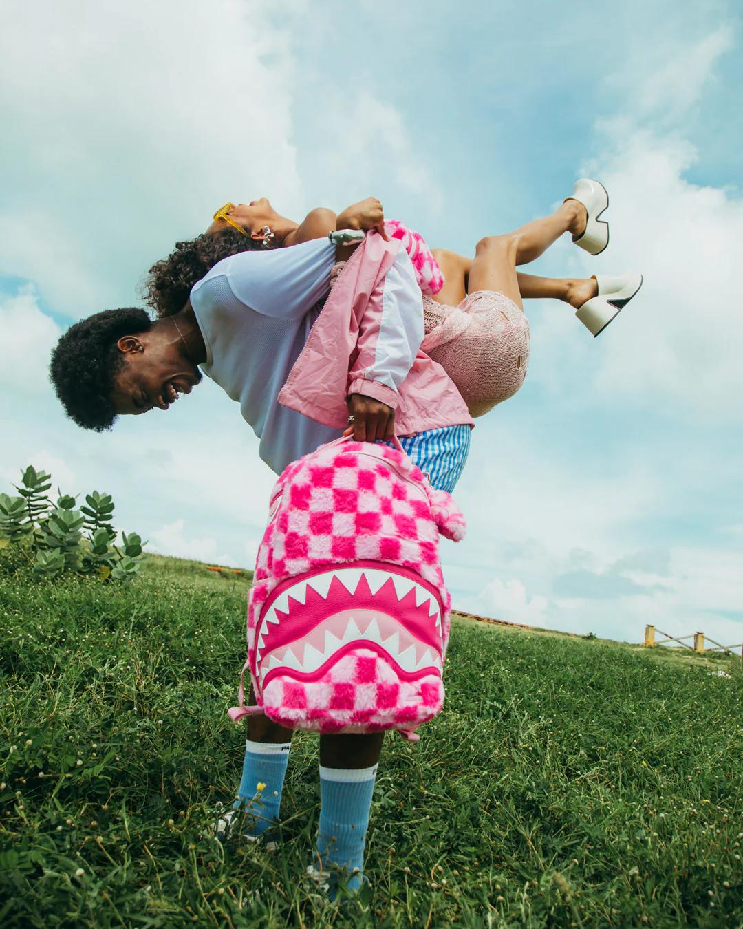 Sprayground Exclusive | FURZILLA SHARK (PINK CHECK) BACKPACK
