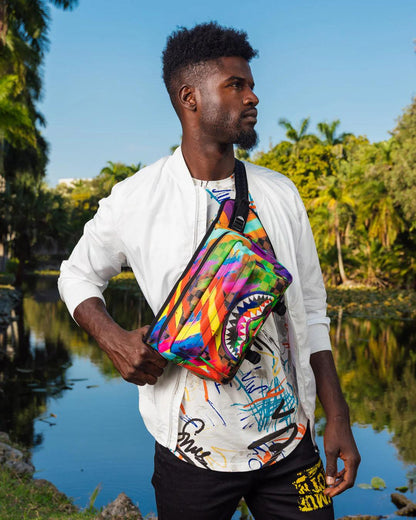 Sprayground Essential | SHARKS IN PARIS CITY STREAKS CARGO CROSSBODY
