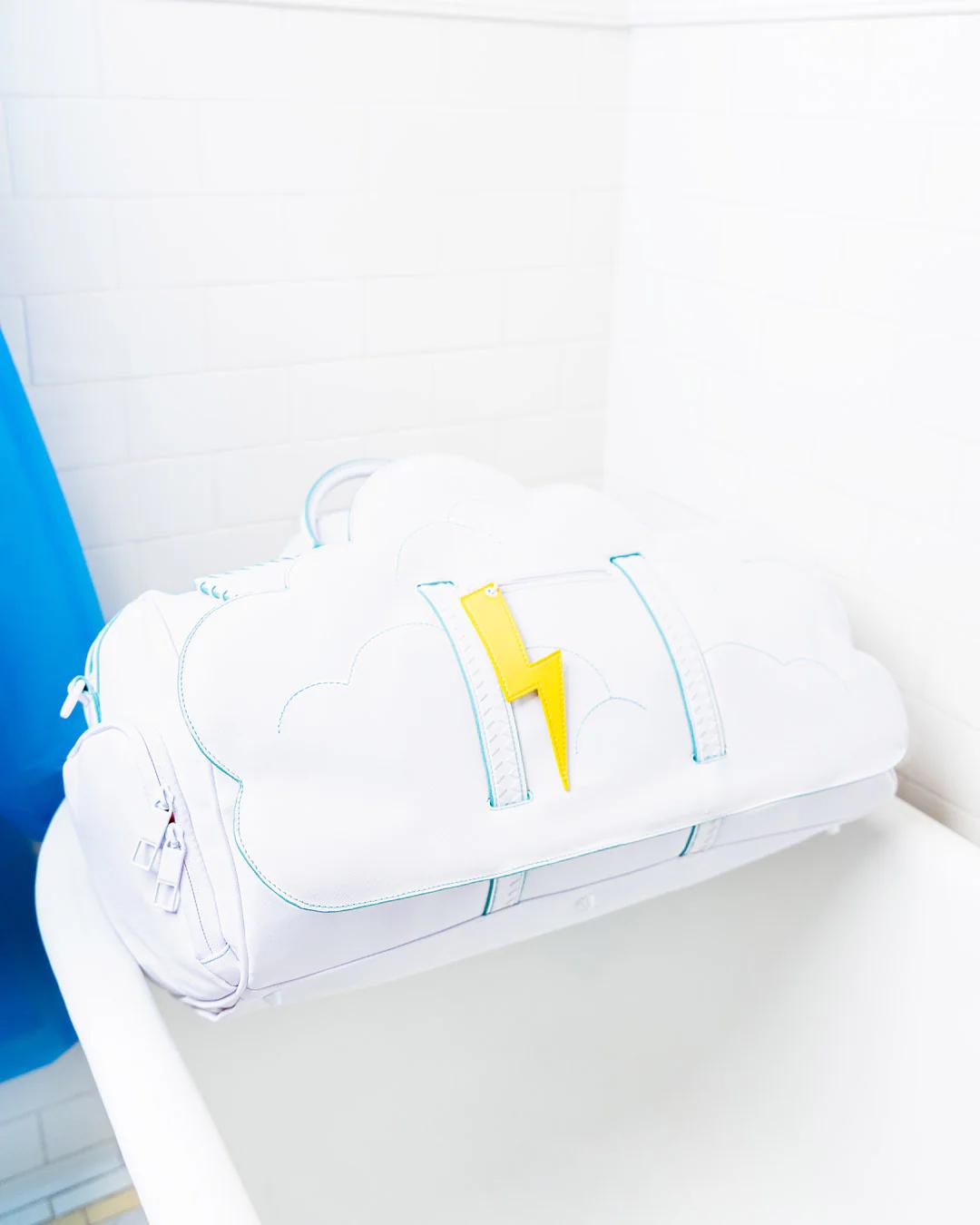 Sprayground Premium | CLOUDY WITH A CHANCE OF SHARK DUFFLE