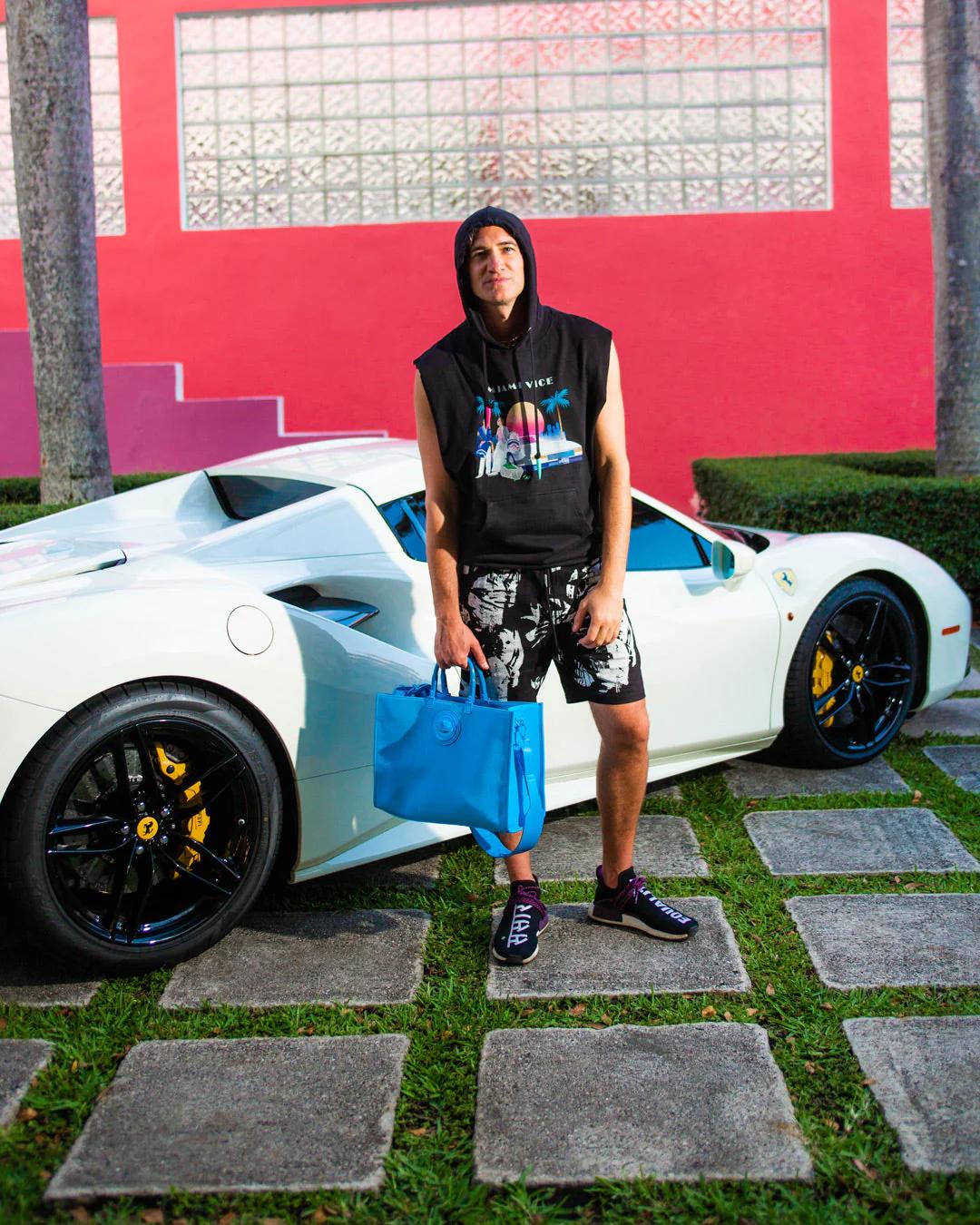 Sprayground Featured | HEAVY METAL SHARK BLUE TORTUGA TOTE