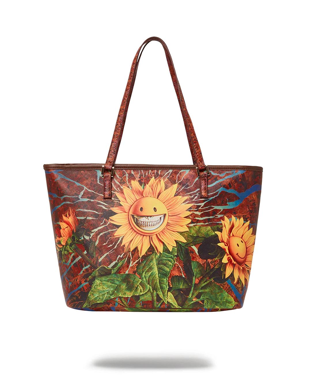 Sprayground Signature | SUNFLOWER GRIN RON ENGLISH COLLAB TOTE