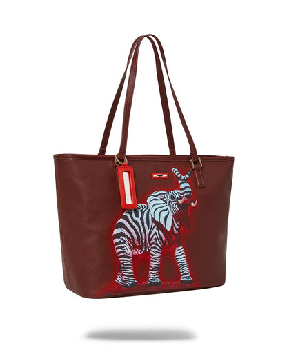 Sprayground Classic | ZEBRA ELEPHANT RON ENGLISH COLLAB TOTE