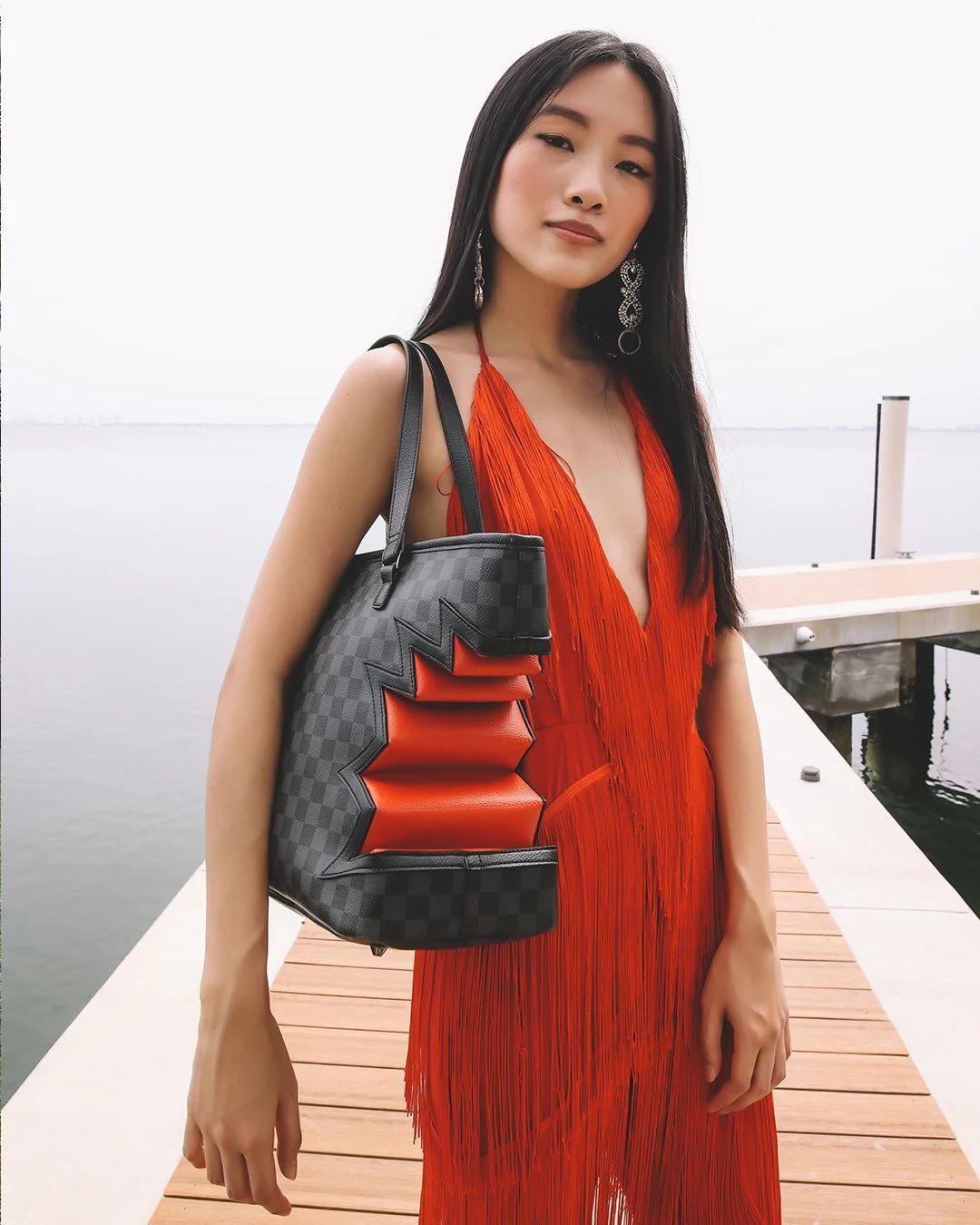 Sprayground New | SHARK BITE SHARKS IN PARIS GRAY TOTE