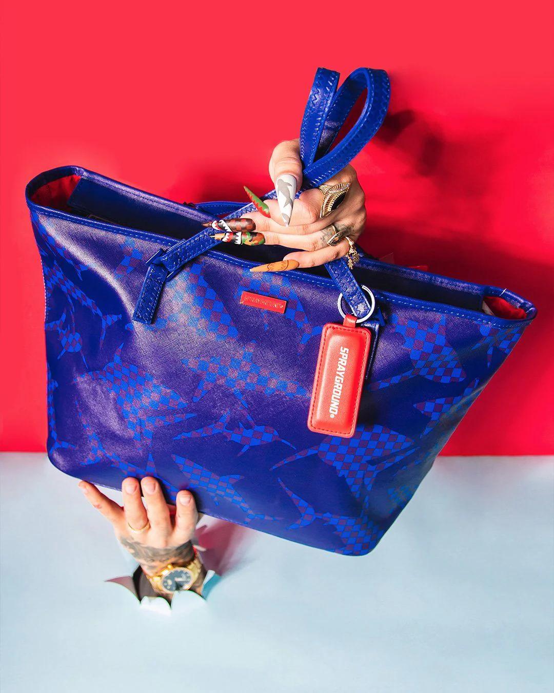 Sprayground Classic | SHARK CHECK (BLUE) TOTE