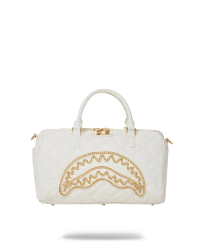 Sprayground Trending | RIVIERA LE BLANC GOLD CHAIN SHARK MINI DUFFLE