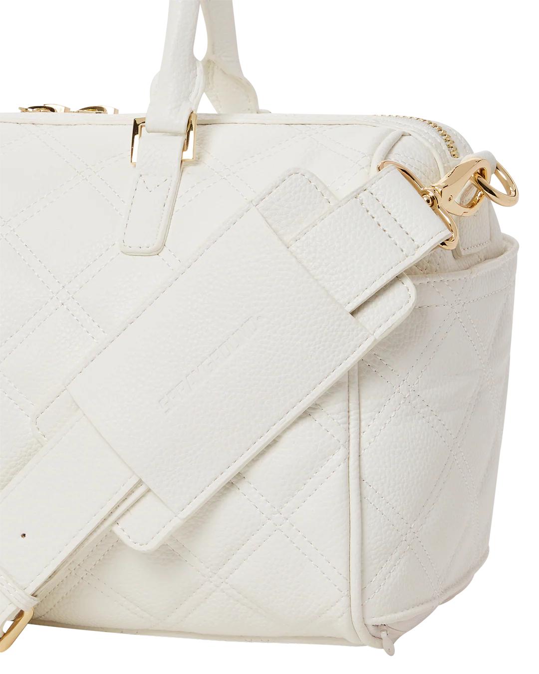 Sprayground Trending | RIVIERA LE BLANC GOLD CHAIN SHARK MINI DUFFLE