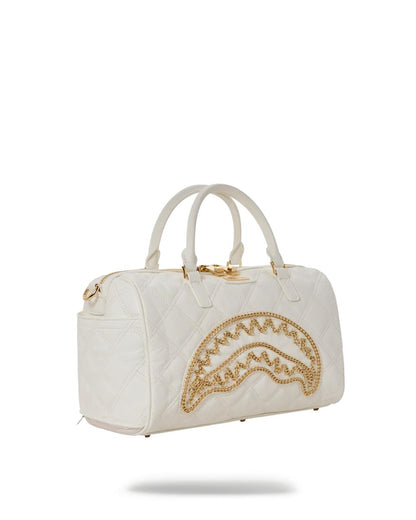 Sprayground Trending | RIVIERA LE BLANC GOLD CHAIN SHARK MINI DUFFLE