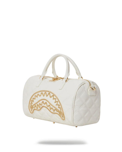Sprayground Trending | RIVIERA LE BLANC GOLD CHAIN SHARK MINI DUFFLE