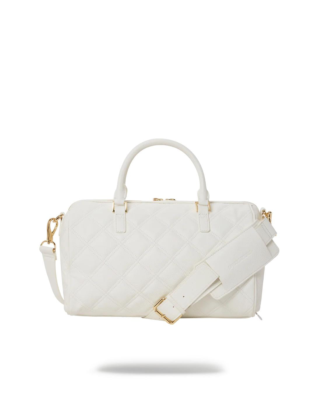 Sprayground Trending | RIVIERA LE BLANC GOLD CHAIN SHARK MINI DUFFLE