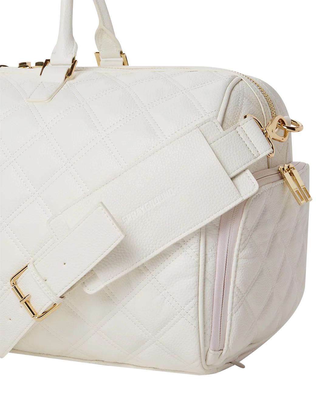 Sprayground Best Seller | RIVIERA LE BLANC GOLD CHAIN SHARK DUFFLE