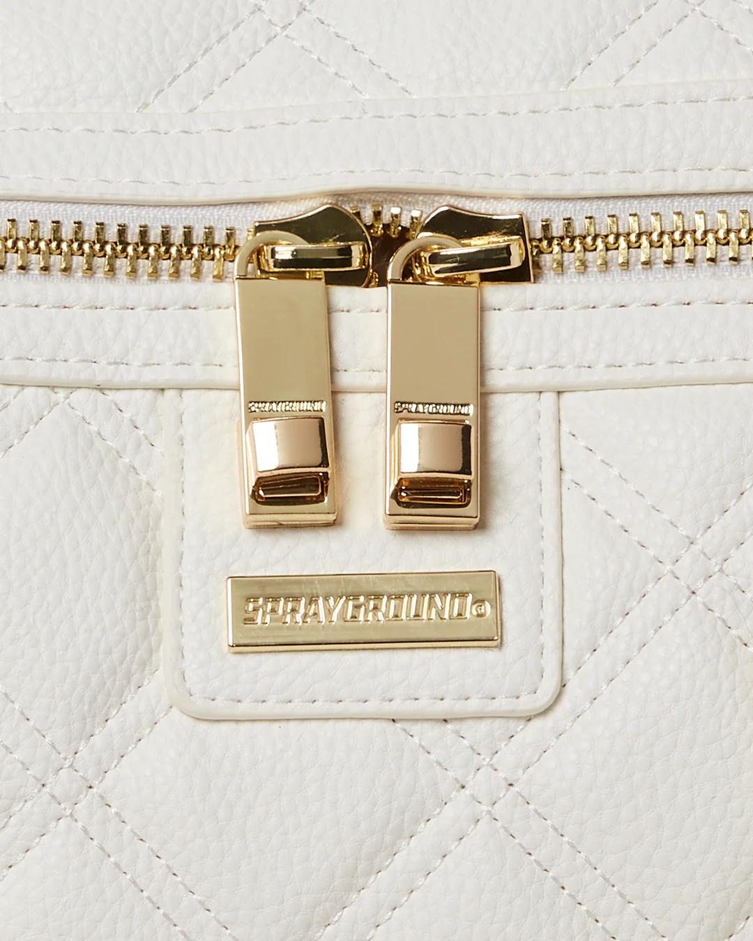 Sprayground Best Seller | RIVIERA LE BLANC GOLD CHAIN SHARK DUFFLE