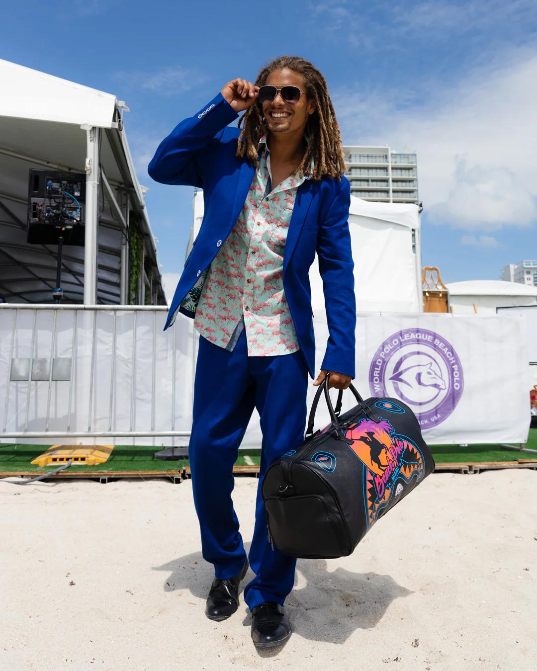 Sprayground New | MIAMI BEACH POLO COLLAB DUFFLE (BLACK)