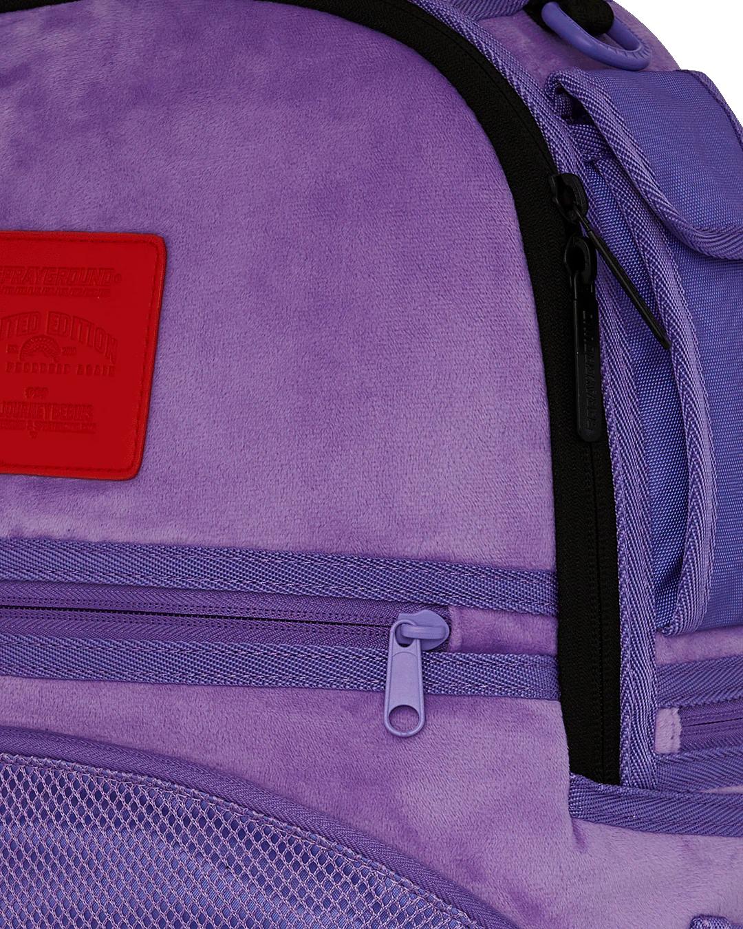 Sprayground Exclusive | NOOO WAY!!! A REVERSIBLE BACKPACK - PURPLE VELOUR TO OG SHARKS IN PARI
