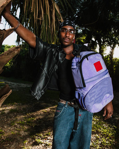 Sprayground Exclusive | NOOO WAY!!! A REVERSIBLE BACKPACK - PURPLE VELOUR TO OG SHARKS IN PARI