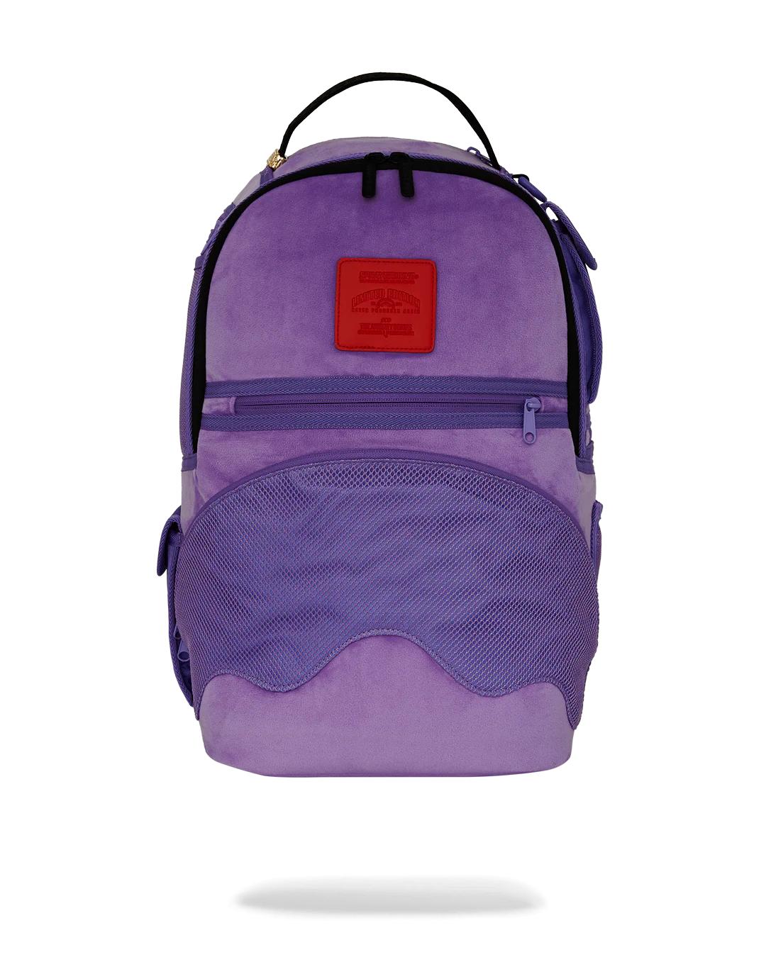 Sprayground Exclusive | NOOO WAY!!! A REVERSIBLE BACKPACK - PURPLE VELOUR TO OG SHARKS IN PARI