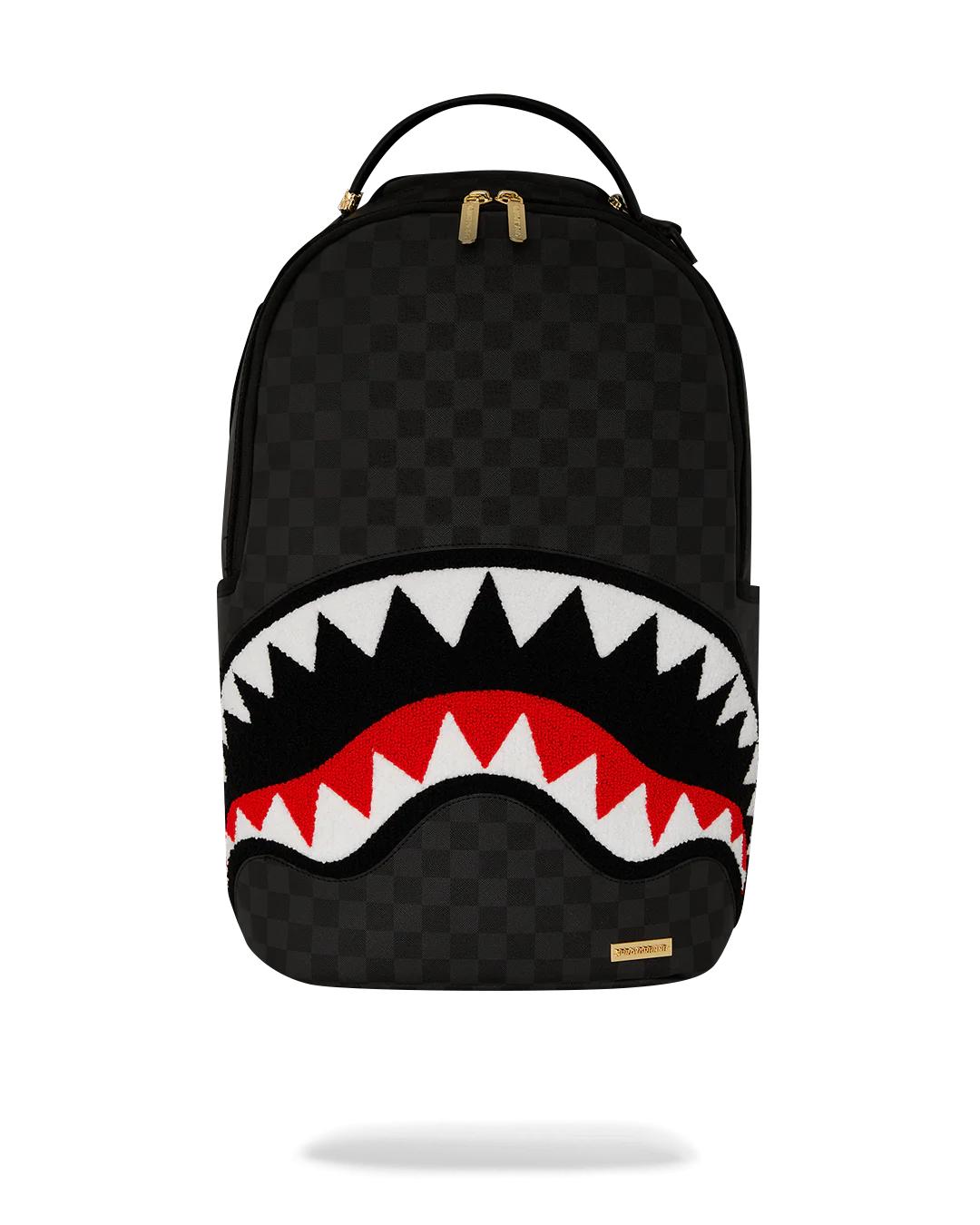 Sprayground Exclusive | LIGHTS OUT SHARKS IN PARIS CHENILLE SHARK BACKPACK