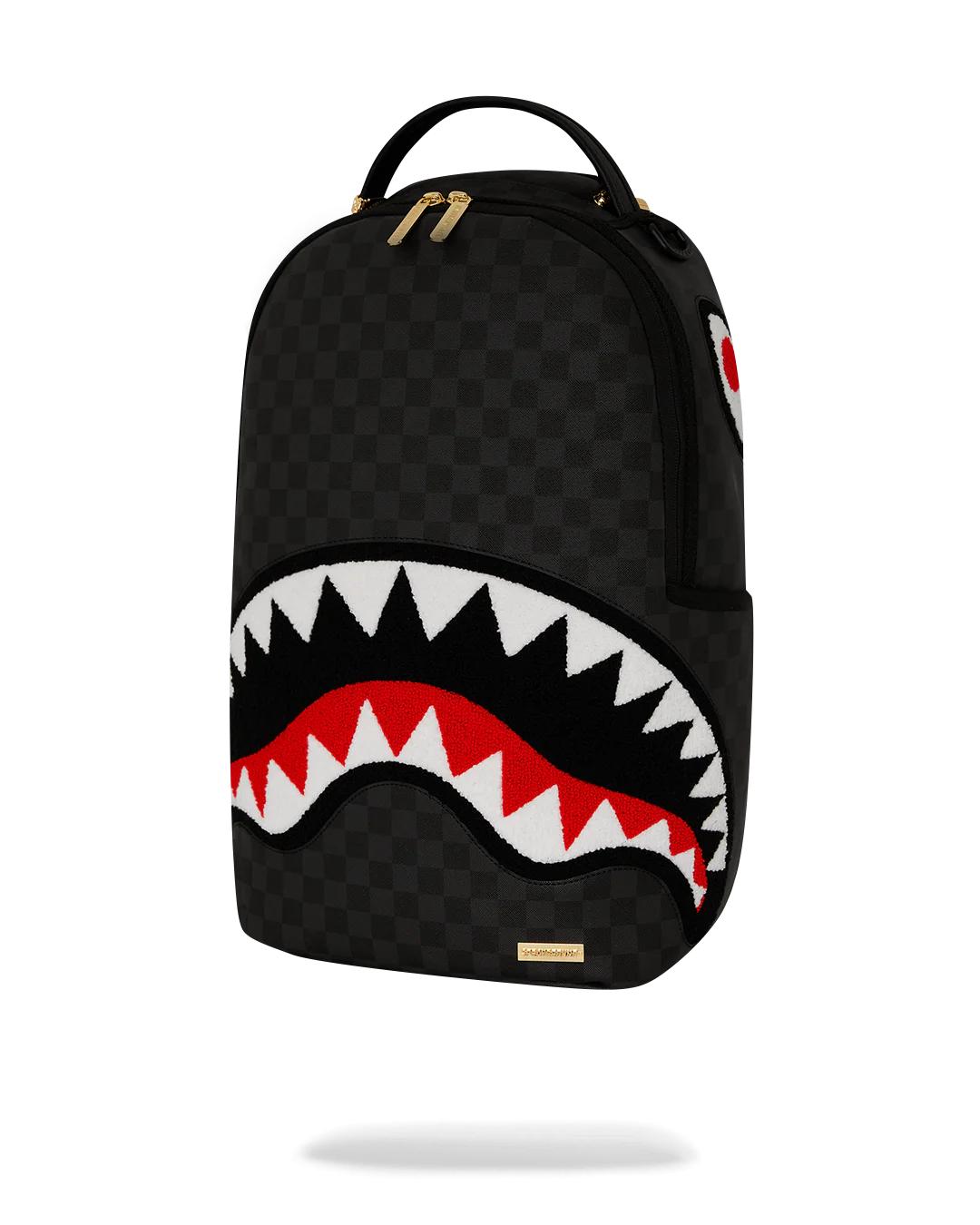 Sprayground Exclusive | LIGHTS OUT SHARKS IN PARIS CHENILLE SHARK BACKPACK