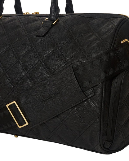 Sprayground Featured | NOIR QUILT GOLD CHAIN SHARK DUFFLE