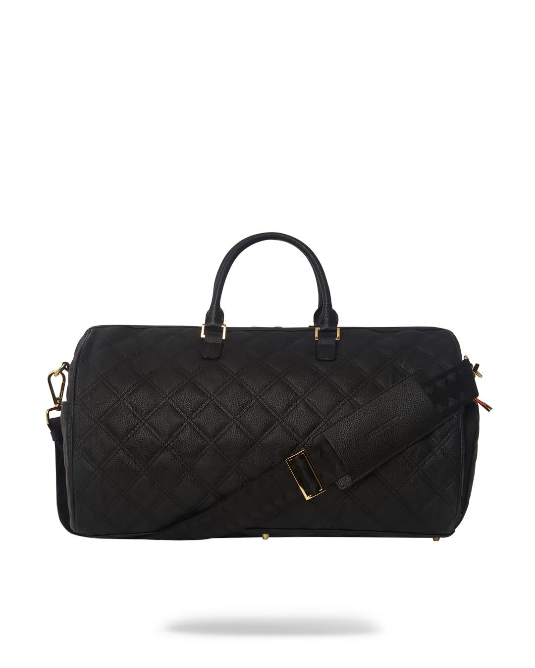 Sprayground Featured | NOIR QUILT GOLD CHAIN SHARK DUFFLE