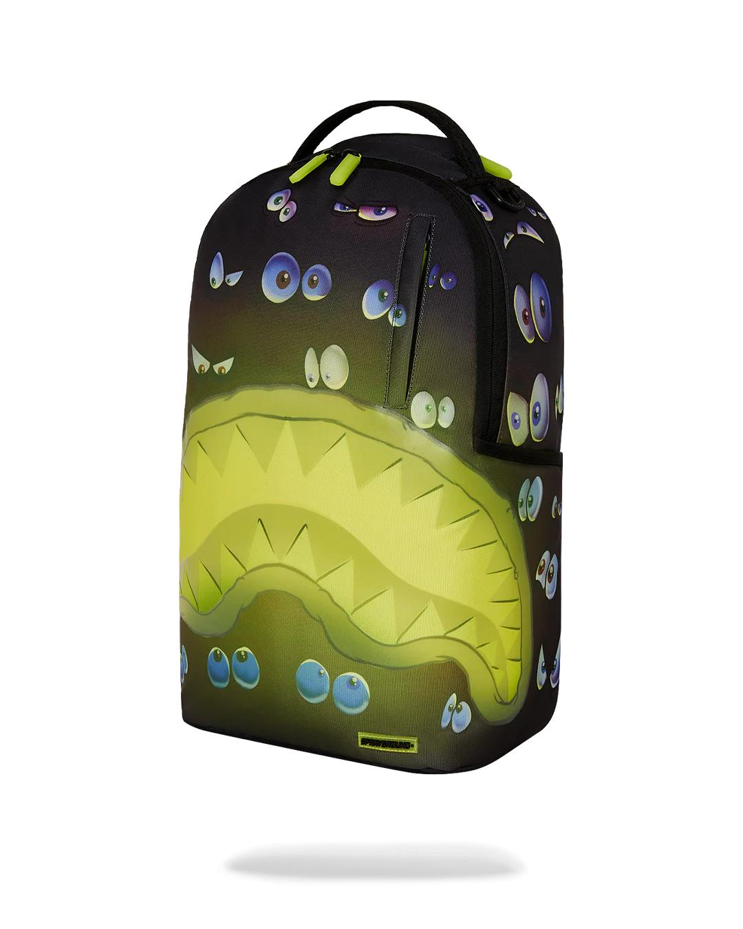 Sprayground Best Seller | EYES ALL A GLOW (GLOW IN THE DARK) DLXR BACKPACK