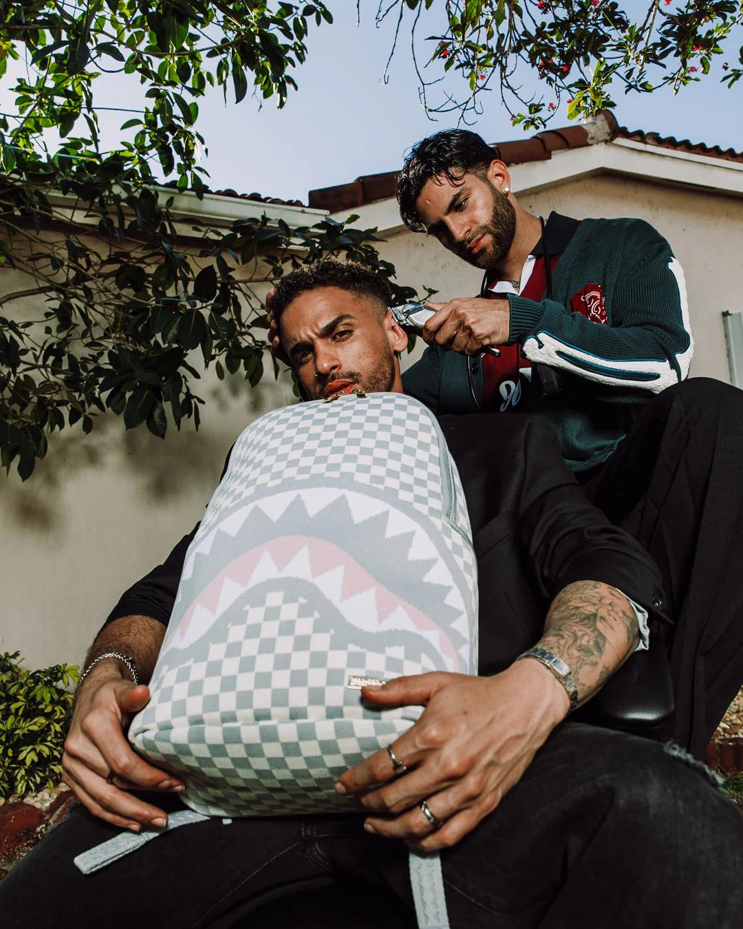 Sprayground Exclusive | KNIT SHARKS IN PARIS IN CREAM DLX BACKPACK