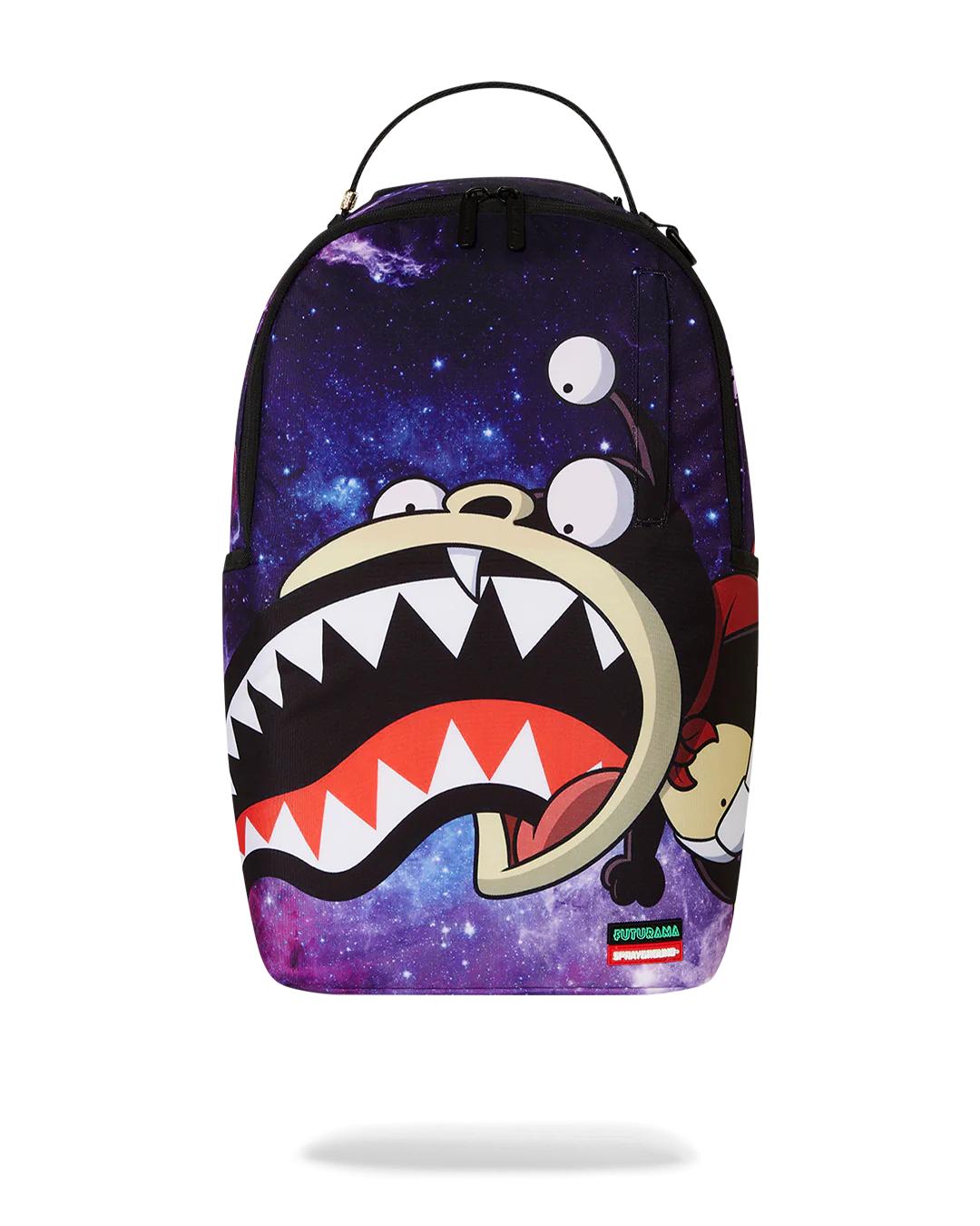 Sprayground Best Seller | FUTURAMA NIBBLER EAT SHARK DLXR BACKPACK