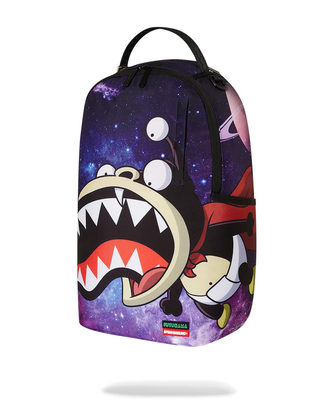 Sprayground Best Seller | FUTURAMA NIBBLER EAT SHARK DLXR BACKPACK