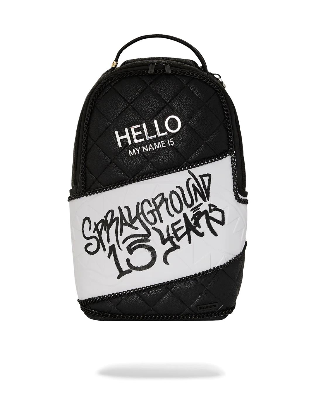 Sprayground Signature | HELLO MY NAME IS 15 YEARS QUILTED BACKPACK (SUPER RARE)