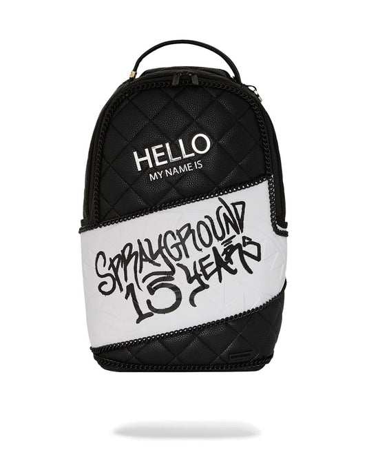 Sprayground Signature | HELLO MY NAME IS 15 YEARS QUILTED BACKPACK (SUPER RARE)