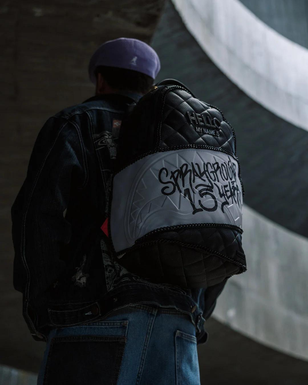 Sprayground Signature | HELLO MY NAME IS 15 YEARS QUILTED BACKPACK (SUPER RARE)