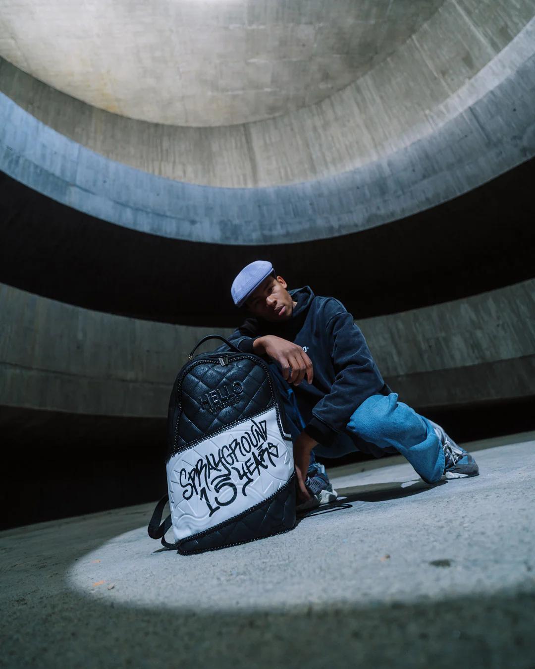 Sprayground Signature | HELLO MY NAME IS 15 YEARS QUILTED BACKPACK (SUPER RARE)
