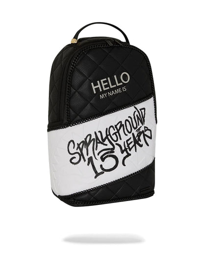 Sprayground Signature | HELLO MY NAME IS 15 YEARS QUILTED BACKPACK (SUPER RARE)