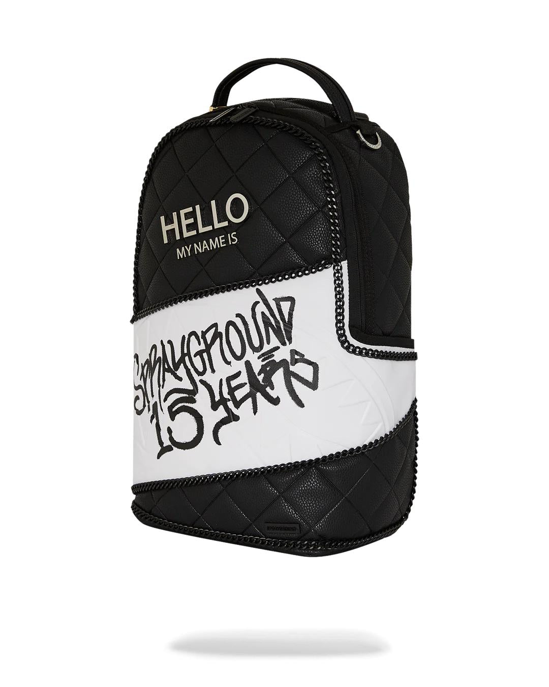 Sprayground Signature | HELLO MY NAME IS 15 YEARS QUILTED BACKPACK (SUPER RARE)