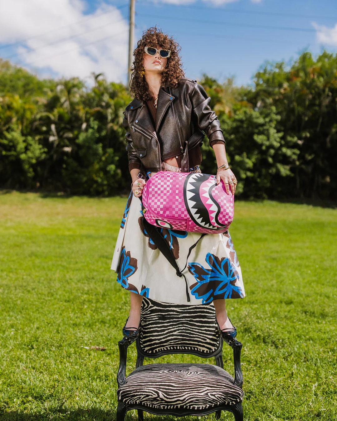 Sprayground Featured | PINK CAMOCHECK BACKPACK