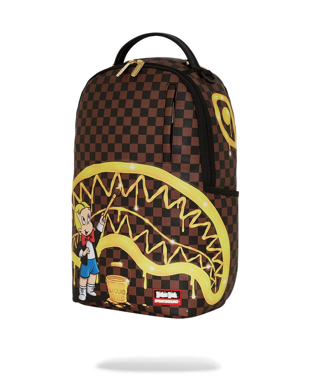 Sprayground Essential | RICHIE RICH PAINT THE SHARK GOLD BACKPACK