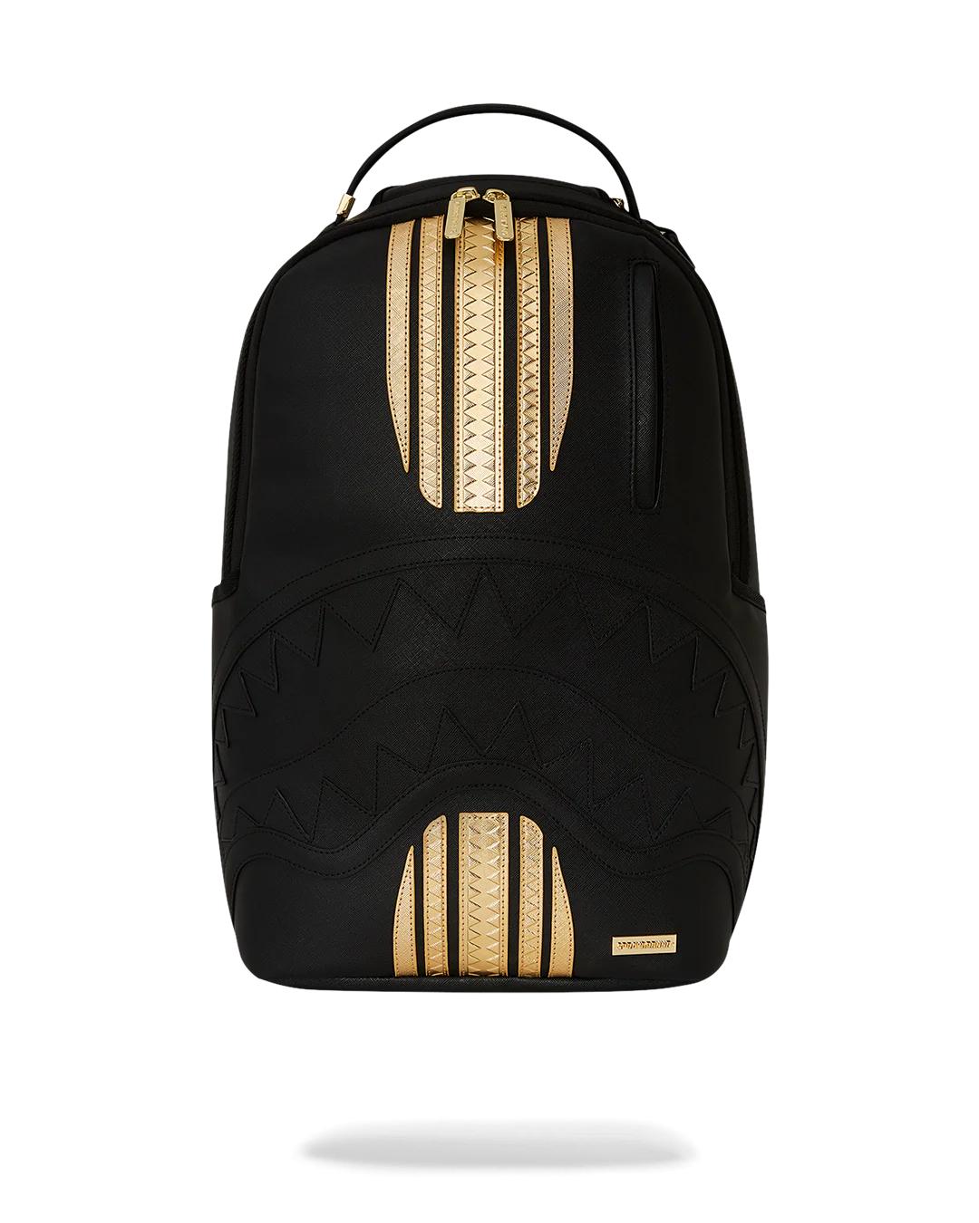 Sprayground Premium | GOLD AND BLACK RACING STRIPES BACKPACK