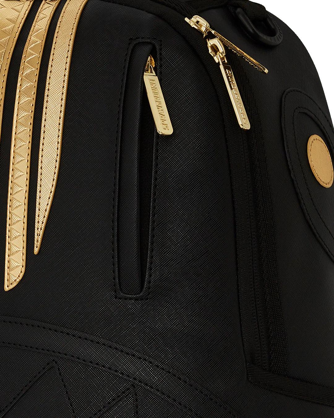 Sprayground Premium | GOLD AND BLACK RACING STRIPES BACKPACK