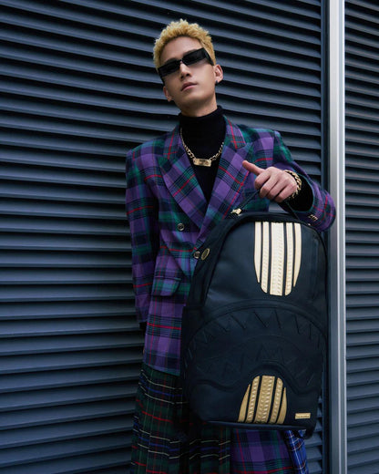 Sprayground Premium | GOLD AND BLACK RACING STRIPES BACKPACK