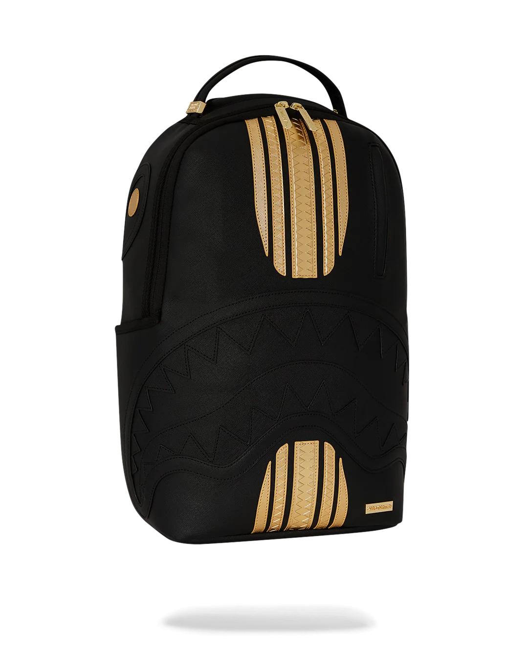Sprayground Premium | GOLD AND BLACK RACING STRIPES BACKPACK