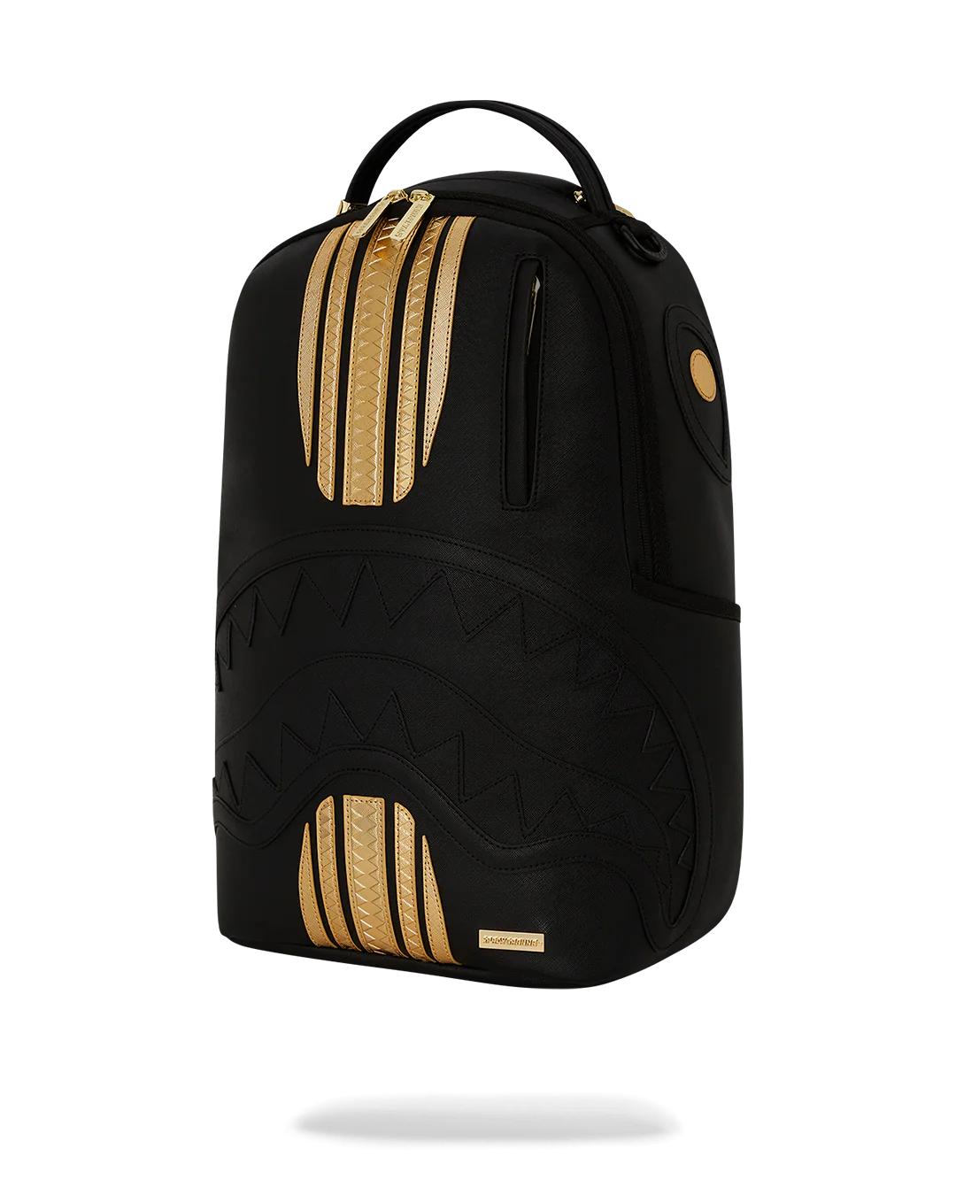 Sprayground Premium | GOLD AND BLACK RACING STRIPES BACKPACK