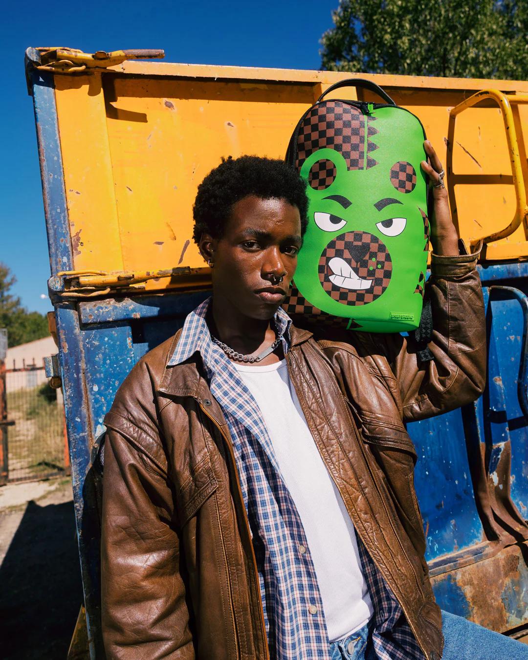 Sprayground Recommended | GREEN MONEY BEAR DLXSV BACKPACK