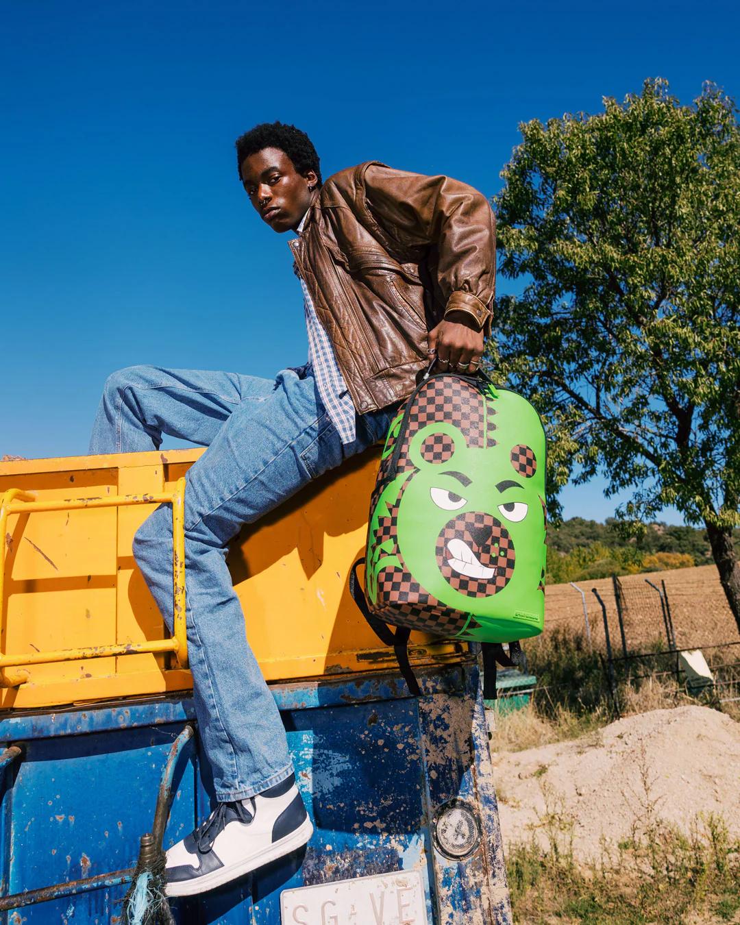 Sprayground Recommended | GREEN MONEY BEAR DLXSV BACKPACK