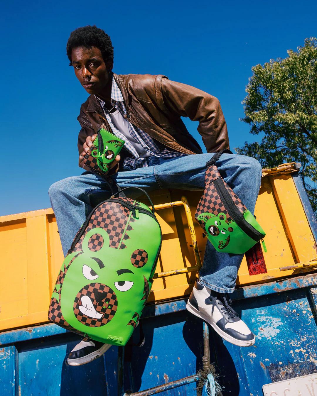 Sprayground Recommended | GREEN MONEY BEAR DLXSV BACKPACK