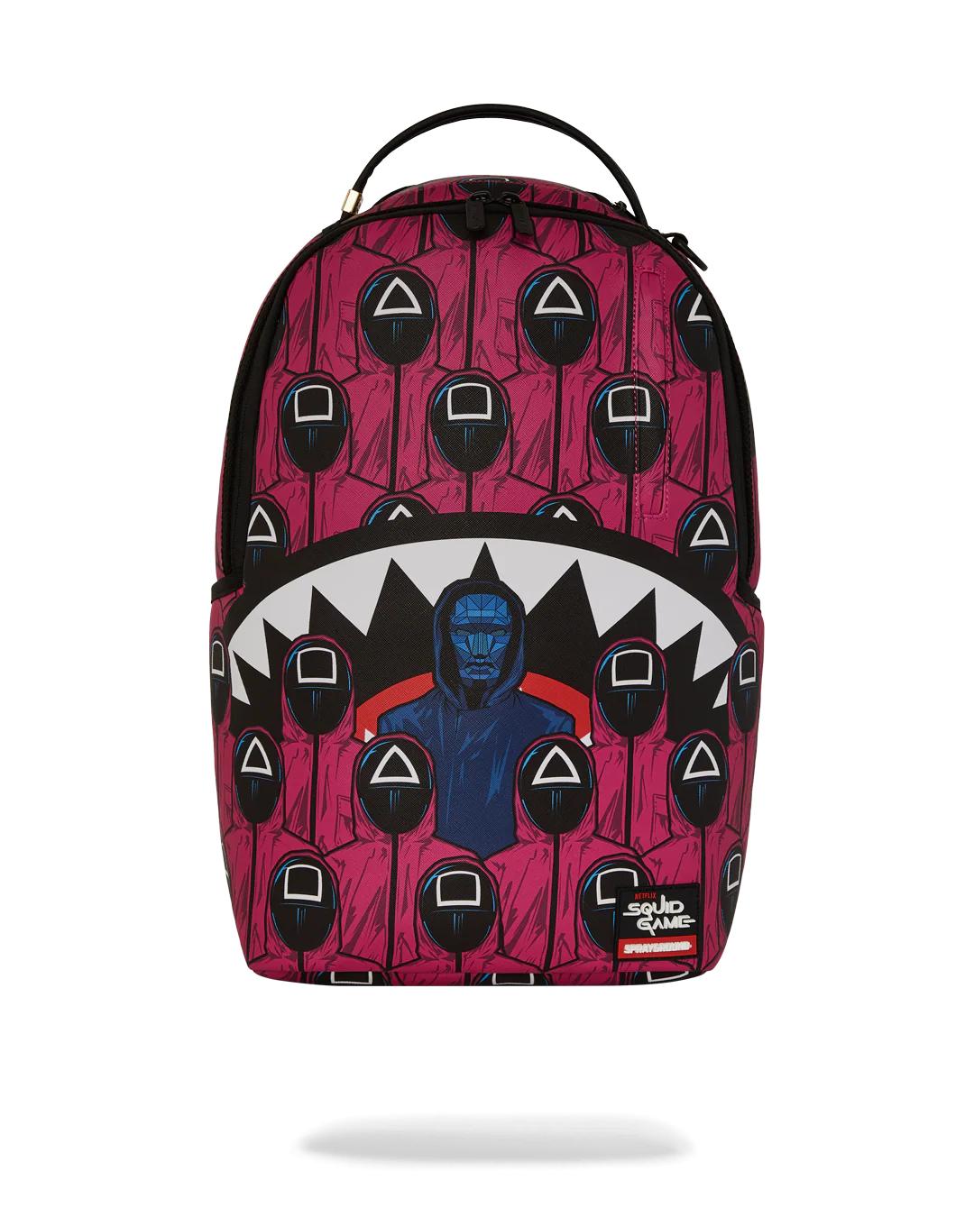 Sprayground Signature | SQUID GAME COLLAB FRONT MAN & PINK GUARD SHARKS BACKPACK