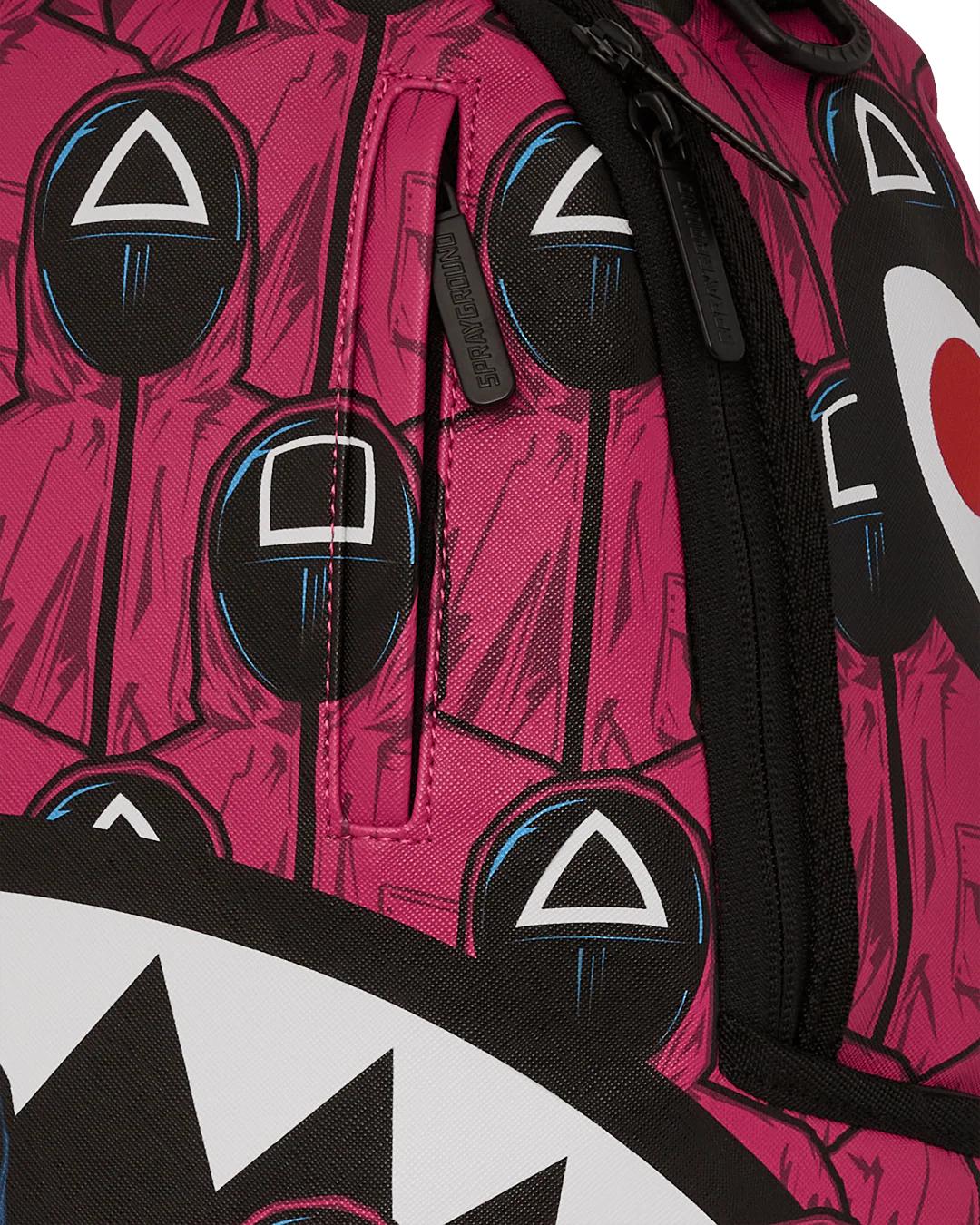 Sprayground Signature | SQUID GAME COLLAB FRONT MAN & PINK GUARD SHARKS BACKPACK
