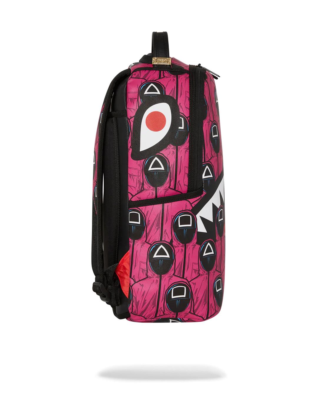 Sprayground Signature | SQUID GAME COLLAB FRONT MAN & PINK GUARD SHARKS BACKPACK