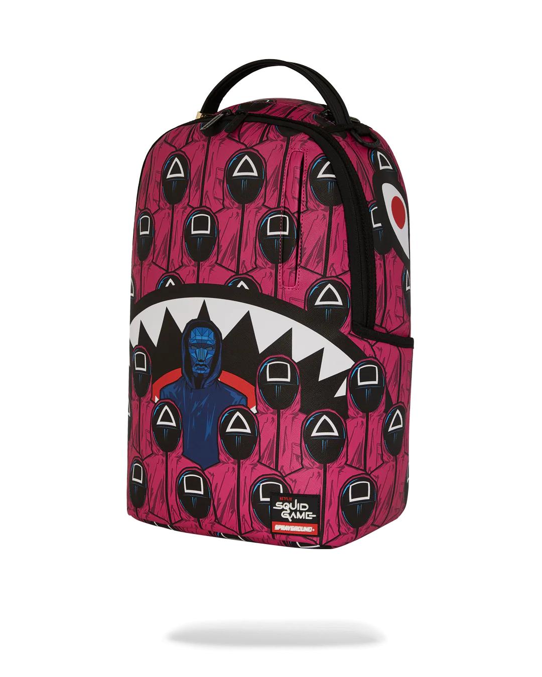 Sprayground Signature | SQUID GAME COLLAB FRONT MAN & PINK GUARD SHARKS BACKPACK