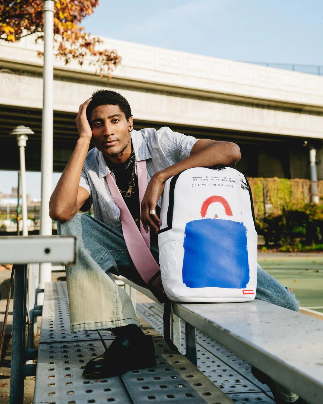 Sprayground Classic | KEITH HARING BIG BLUE PURSE ART BACKPACK